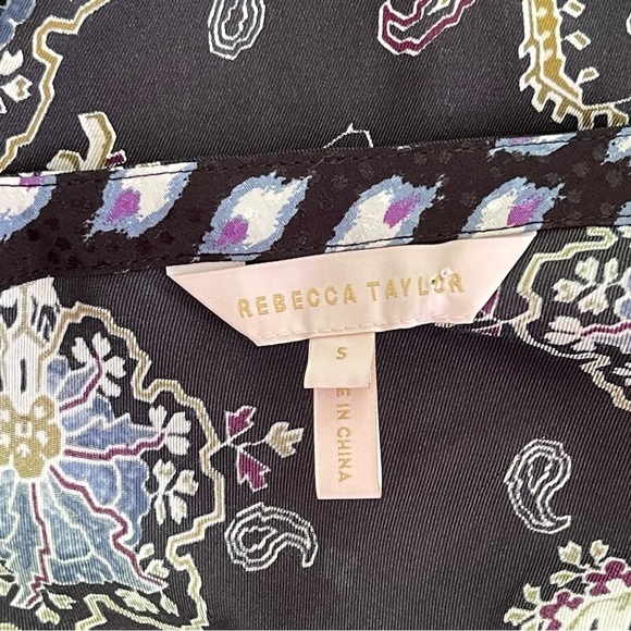 Rebecca Taylor flower print silk/viscose ruffle top - Picture 5 of 8